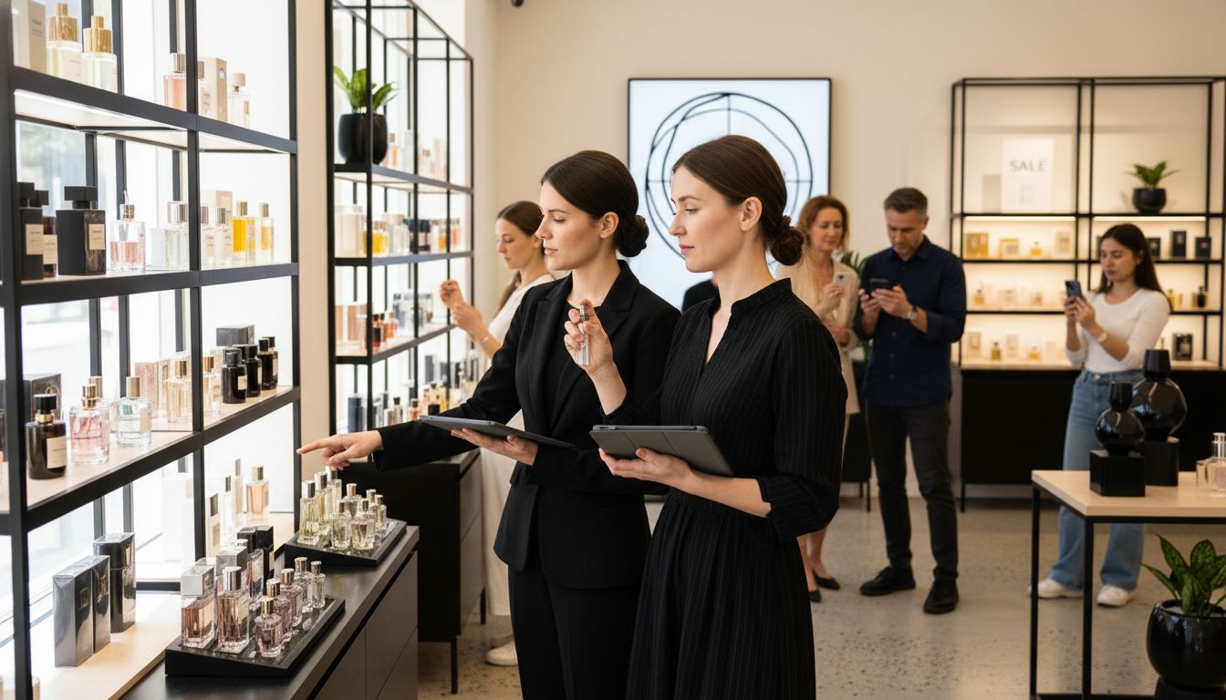 Parfümverkauf realistische Szene