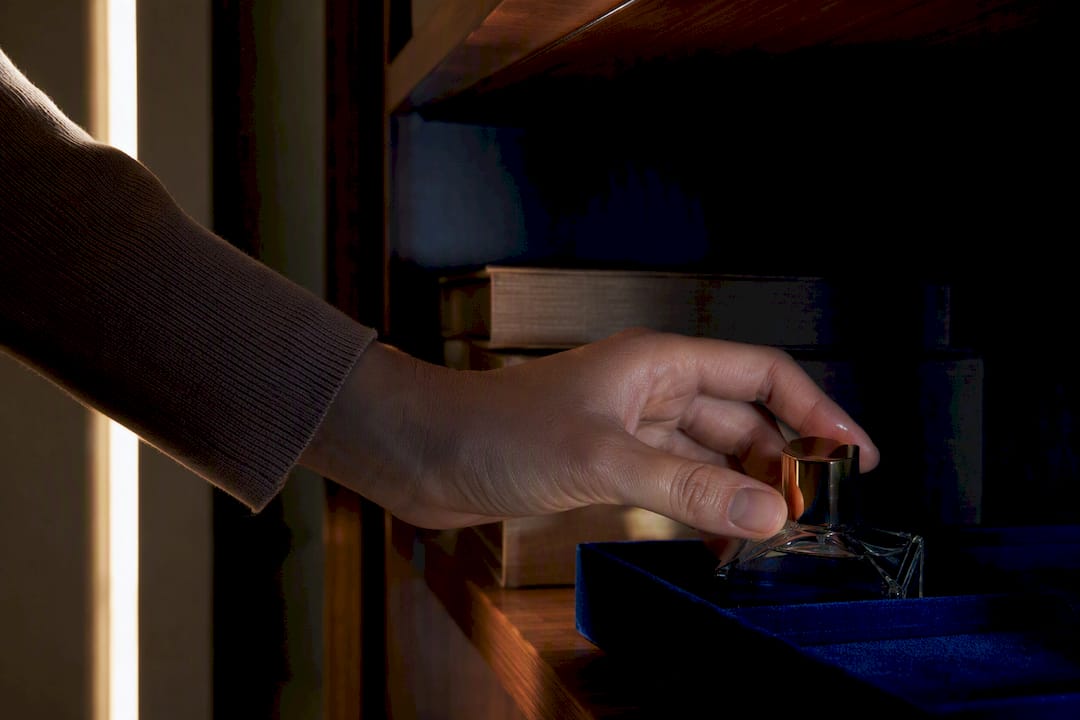 Anonymous perfume bottle stored away from light