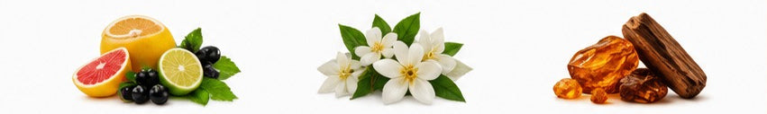 Citrus, floral and woody fragrance notes
